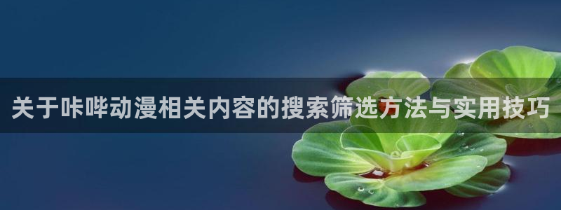 汗汗漫画目录：关于咔哔动漫相关内容的搜索筛选方法与实用技巧配图
