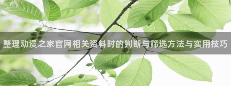汗汗漫画完结榜单:整理动漫之家官网相关资料时的判断与筛选方法与实用技巧配图